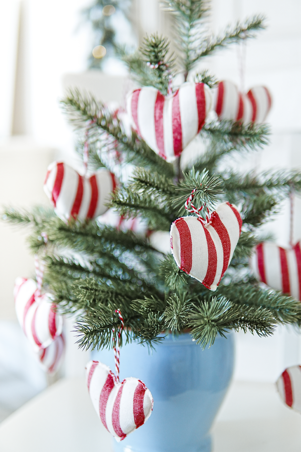 Candy Cane Christmas Heart Ornament