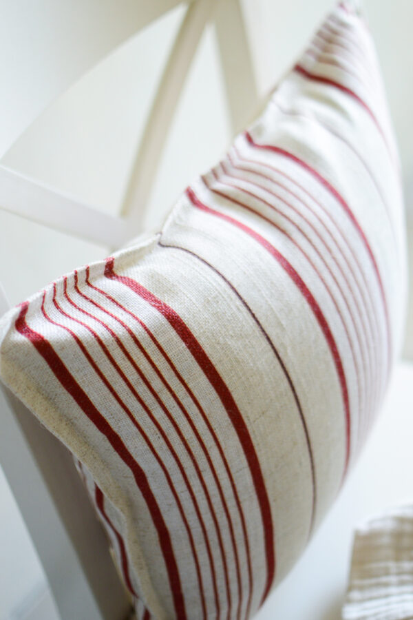 Farm Stripes Two Red Cushion Cover - Image 2