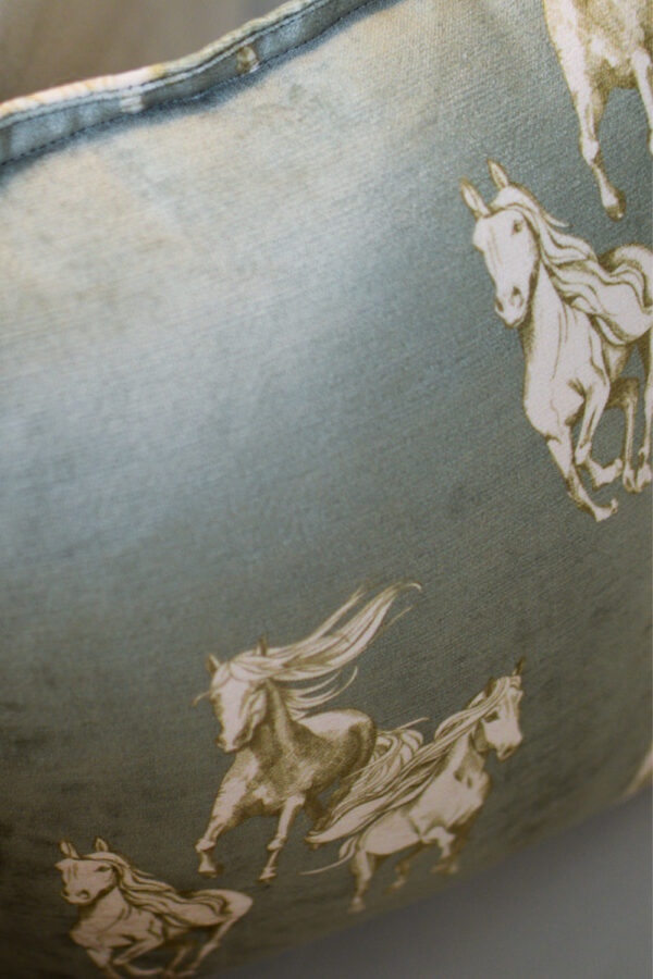 Horse Print Olive Cushion Cover - Image 3