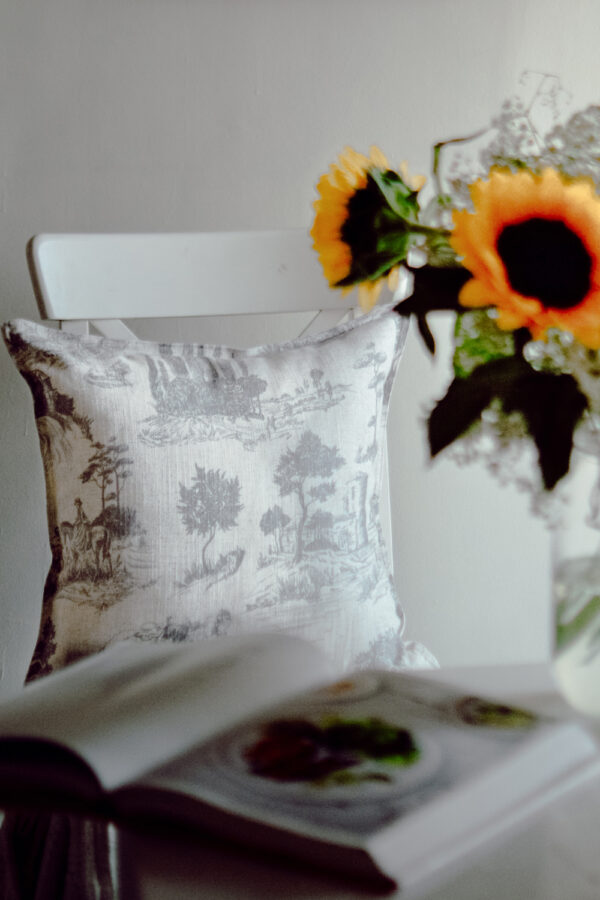 Toile De Juoy Grey Cushion Cover