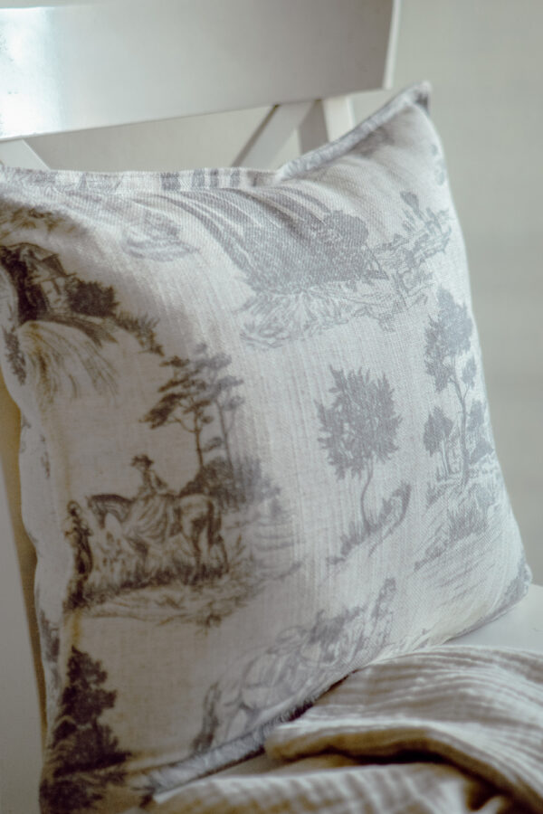 Toile De Juoy Grey Cushion Cover - Image 2
