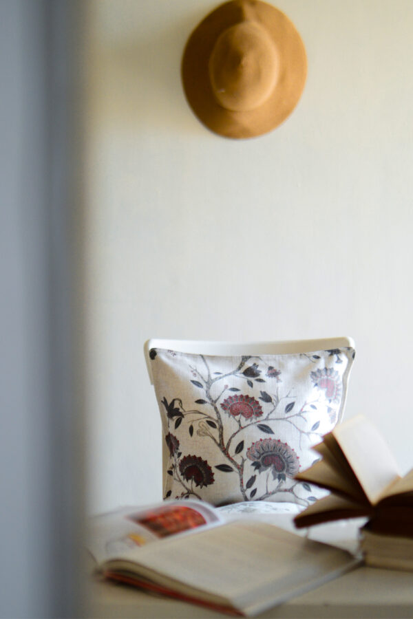 Triana Beige Red Cushion Cover