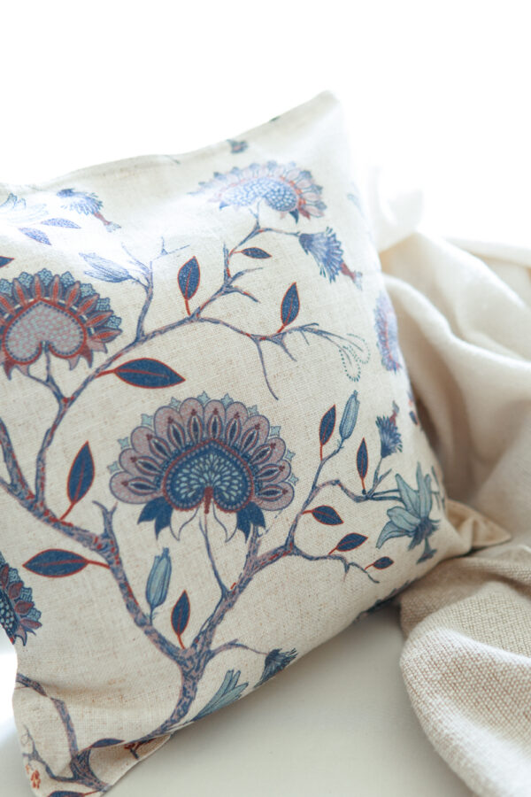 Triana Ivory Blue Cushion Cover